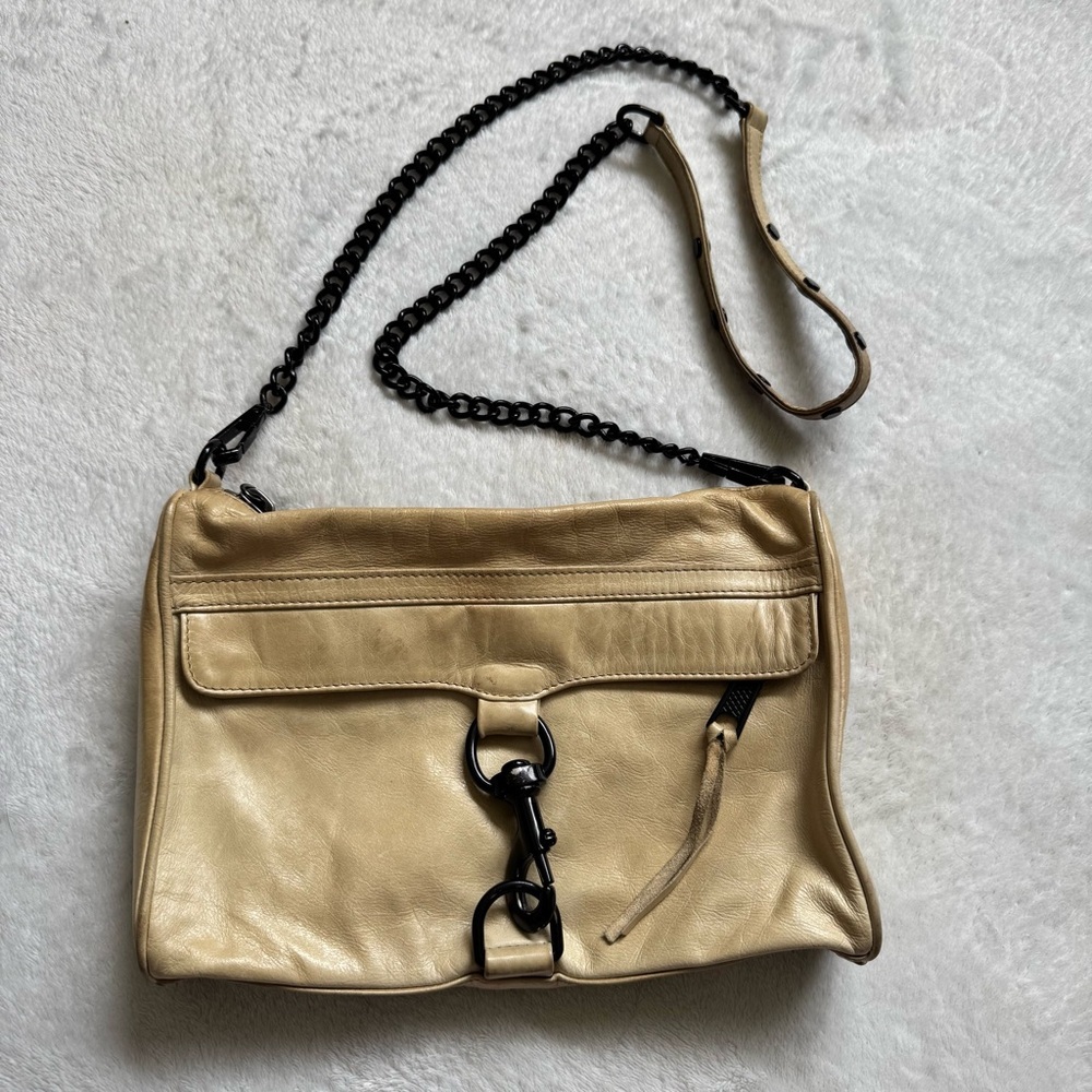 Rebecca Minkoff MAC beige leather crossbody purse bag